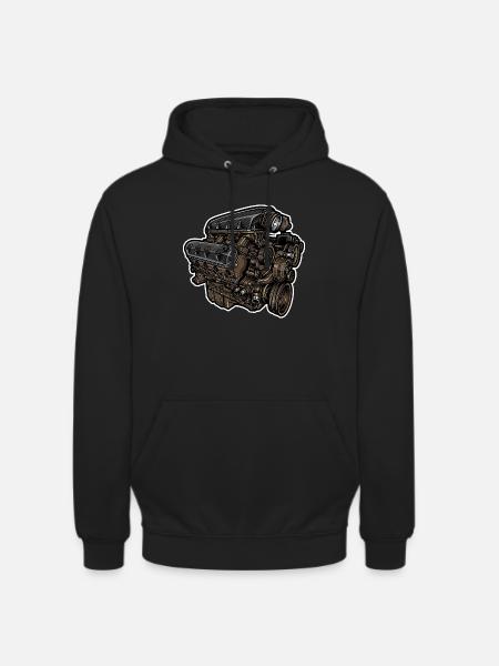Engine Block // Illustration - Unisex Hoodie - black