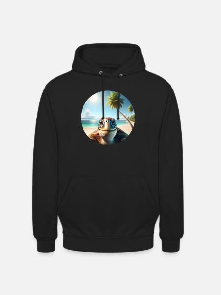 Lächelnde Schildkröte - Unisex Hoodie - Schwarz