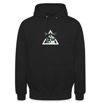 Coole Katze - Unisex Hoodie - Schwarz - Vorne - Alina (178cm) & Michal (187cm)