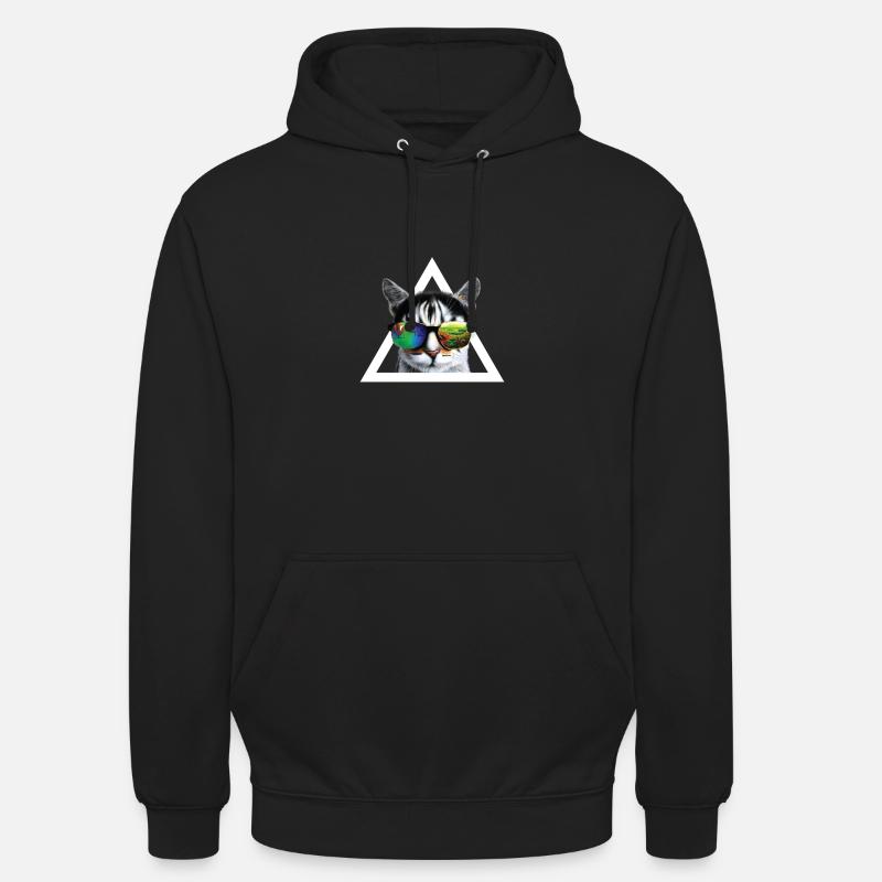 Chat cool - Sweat-shirt à capuche unisexe - noir