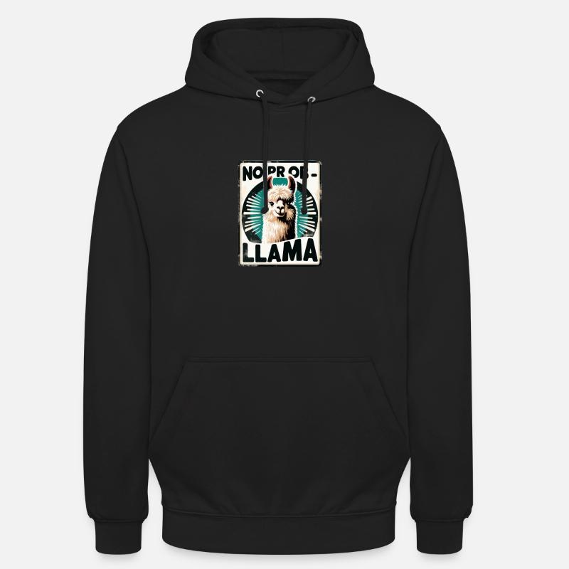 Lama rétro alpaga - Sweat-shirt à capuche unisexe - noir