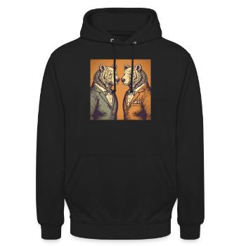 Business bears - Unisex Hoodie - black - Front - Alina (178cm) & Michal (187cm)
