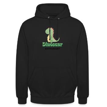Passionné de dinosaures - Sweat-shirt à capuche unisexe - noir - Devant - Alina (178cm) & Michal (187cm)