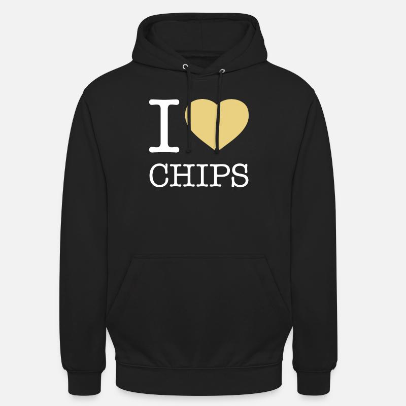 J’ADORE LES CHIPS - Sweat-shirt à capuche unisexe - noir