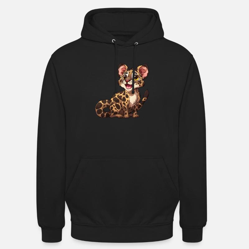 Verspielter Junger Leopard Blick - Unisex Hoodie - Schwarz