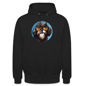 Shih Tzu Löwenhunde Chrysanthemenhund Shih Tzu - Unisex Hoodie - Schwarz - Vorne - Alina (178cm) & Michal (187cm)