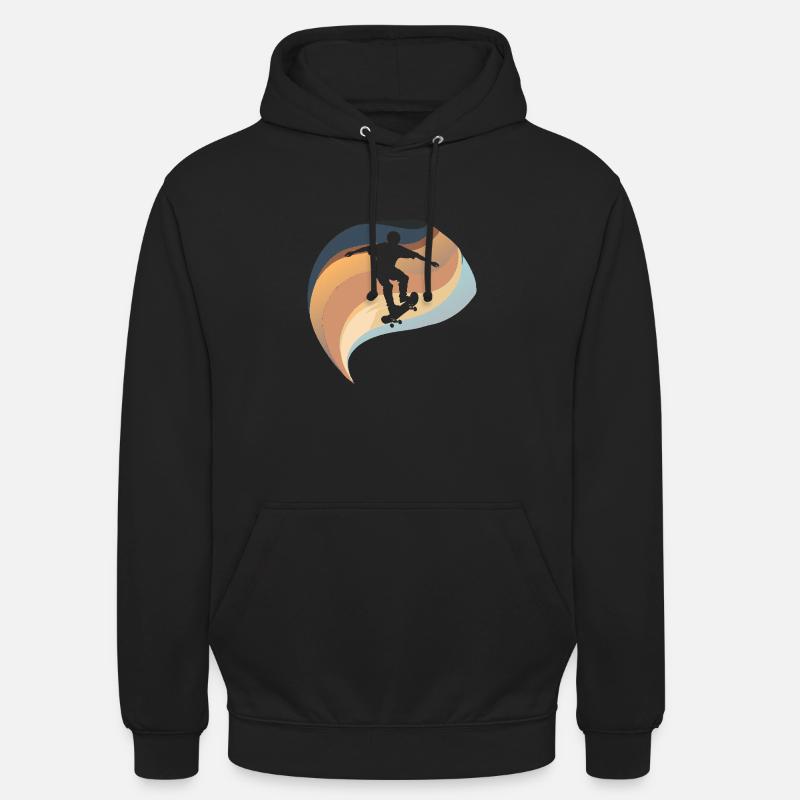 Skateboard Longboard - Sweat-shirt à capuche unisexe - noir