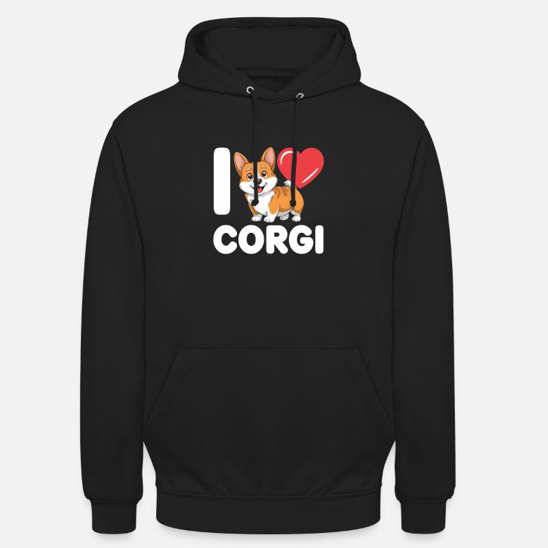 corgi - Sweat-shirt à capuche unisexe - noir