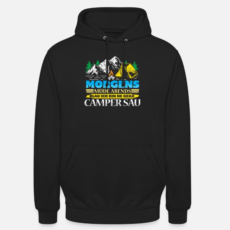 Camper Camping Wohnwagen Spruch - Unisex Hoodie - Schwarz
