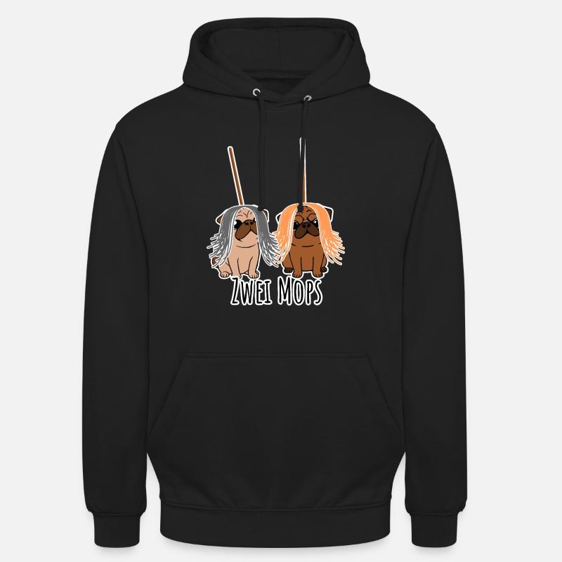 Zwei Mops - Hunde oder Putzgeräte? Hunde Humor? Unisex Hoodie