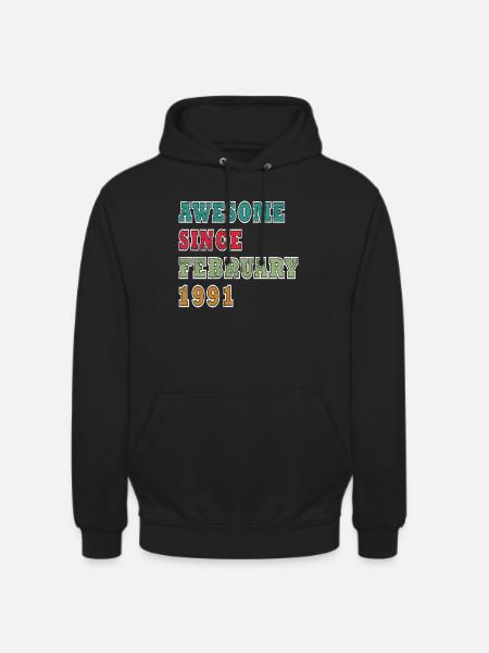 February 1991 Birthday Gift - Unisex Hoodie - black