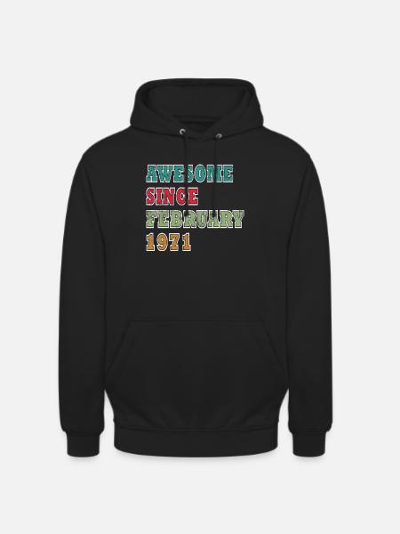1971 February Birthday Legend - Unisex Hoodie - black