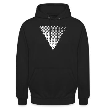 Dreieckiges Raster des Halbton-Pixels - Unisex Hoodie - Schwarz - Vorne - Alina (178cm) & Michal (187cm)
