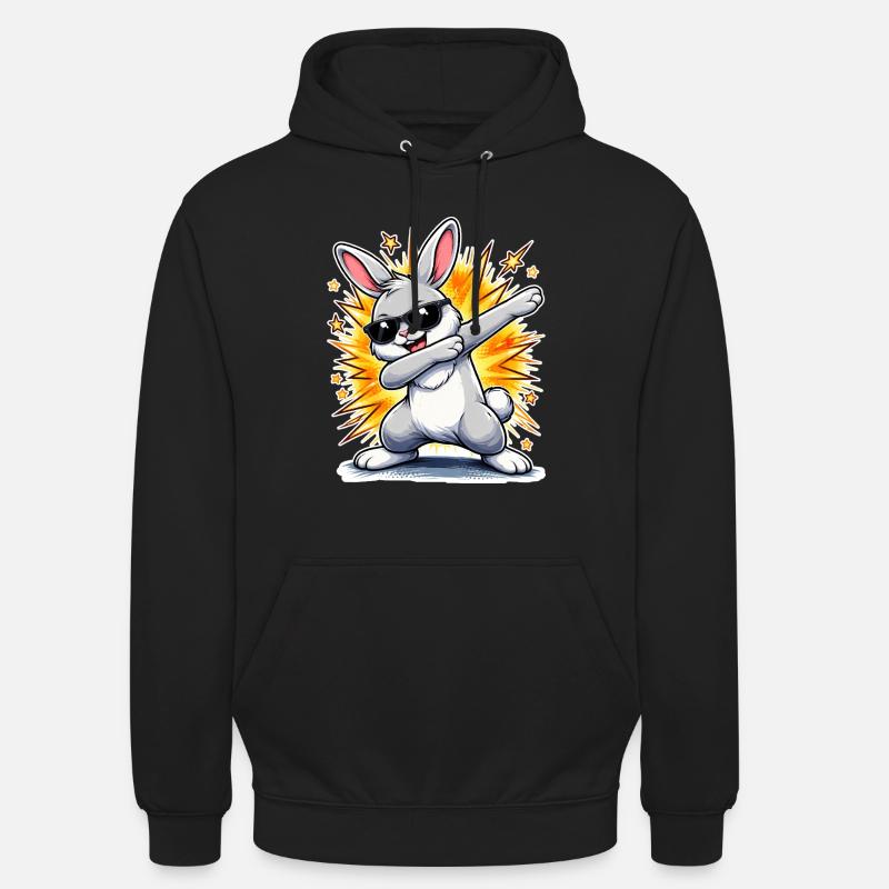 Lapin à tamponner - Sweat-shirt à capuche unisexe - noir
