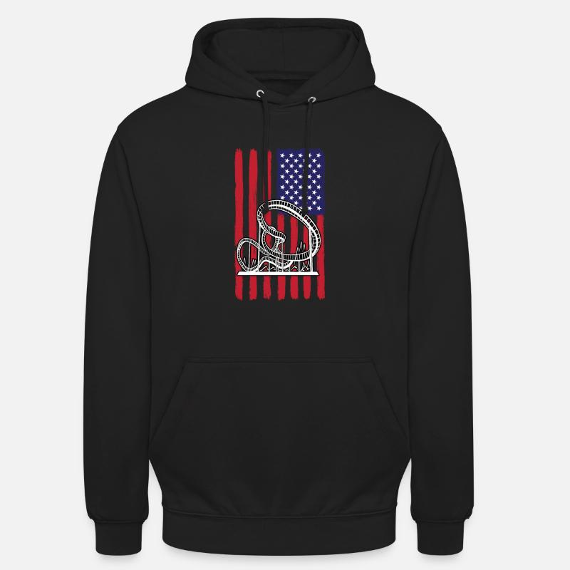 USA Roller Coaster Design - Sweat-shirt à capuche unisexe - noir