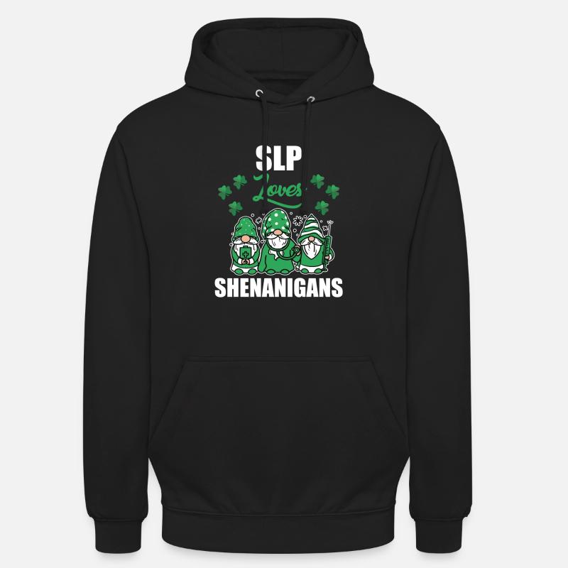 Speech-language pathologist loves Shenanigan's St. Patrick's Day - Unisex Hoodie - black