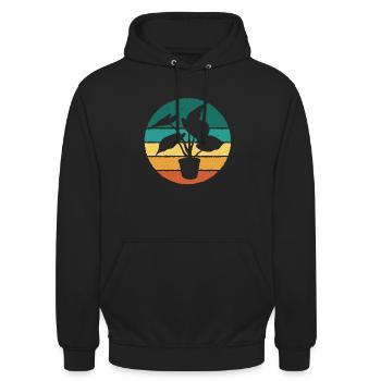 Retro houseplant - Unisex Hoodie - black - Front - Alina (178cm) & Michal (187cm)