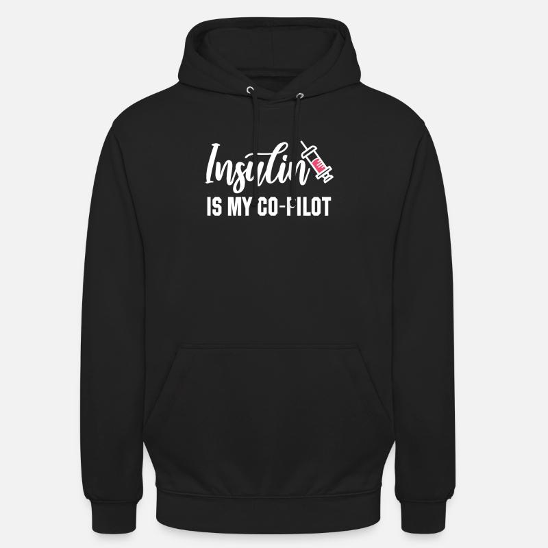 L’insuline est mon copilote - Sweat-shirt à capuche unisexe - noir