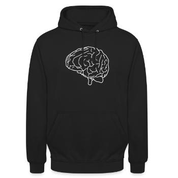 Cerveau - Sweat-shirt à capuche unisexe - noir - Devant - Alina (178cm) & Michal (187cm)
