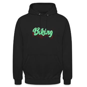 biking bike gift idea bike - Unisex Hoodie - black - Front - Alina (178cm) & Michal (187cm)