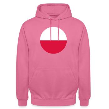 Kreis polnische Flagge Geschenk Polska - Unisex Hoodie - Pink - Vorne - Alina (178cm) & Michal (187cm)