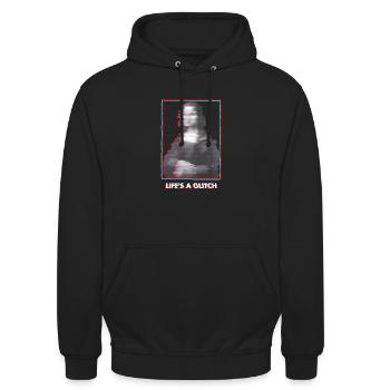 Glitch Vaporwave Mona Lisa - Sweat-shirt à capuche unisexe - noir - Devant - Alina (178cm) & Michal (187cm)