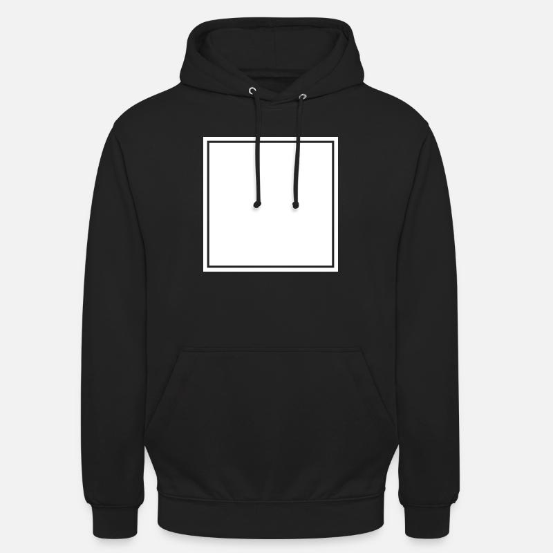 Carré blanc auto-conception - Sweat-shirt à capuche unisexe - noir