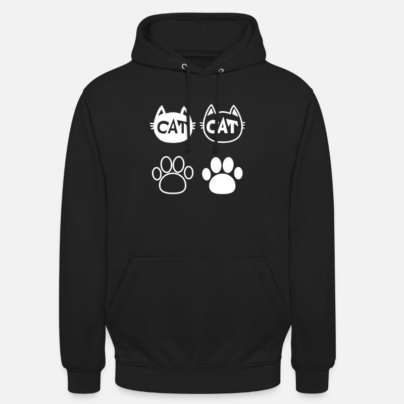 chat Chat - Sweat-shirt à capuche unisexe - noir