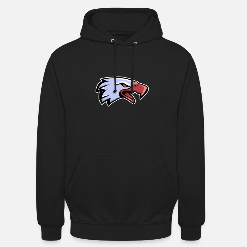 Adler - Kopffarben - Unisex Hoodie - Schwarz