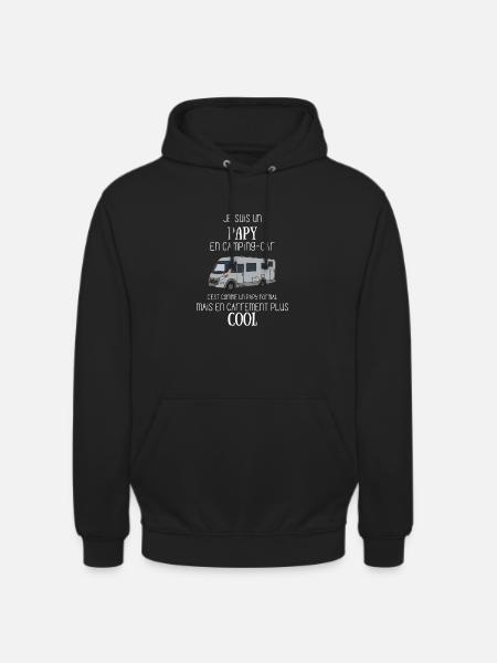 Papy en camping-car - Sweat-shirt à capuche unisexe - noir