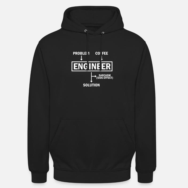 Problem Engineer Coffee Solution Sarcasm - Unisex Hoodie - Schwarz