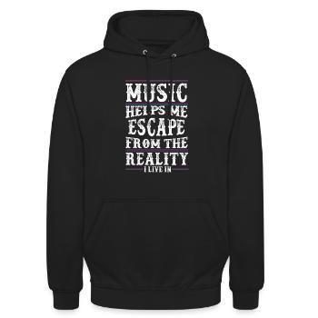 Music helps me - Music Love - Music Quote - Unisex Hoodie - black - Front - Alina (178cm) & Michal (187cm)