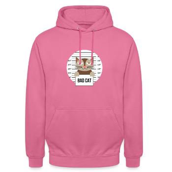 Süße Katze Gefängnis Knast Hinter Gittern Böse - Unisex Hoodie - Pink - Vorne - Alina (178cm) & Michal (187cm)