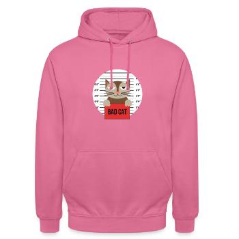 Süße Katze Gefängnis Knast Hinter Gittern Böse - Unisex Hoodie - Pink - Vorne - Alina (178cm) & Michal (187cm)