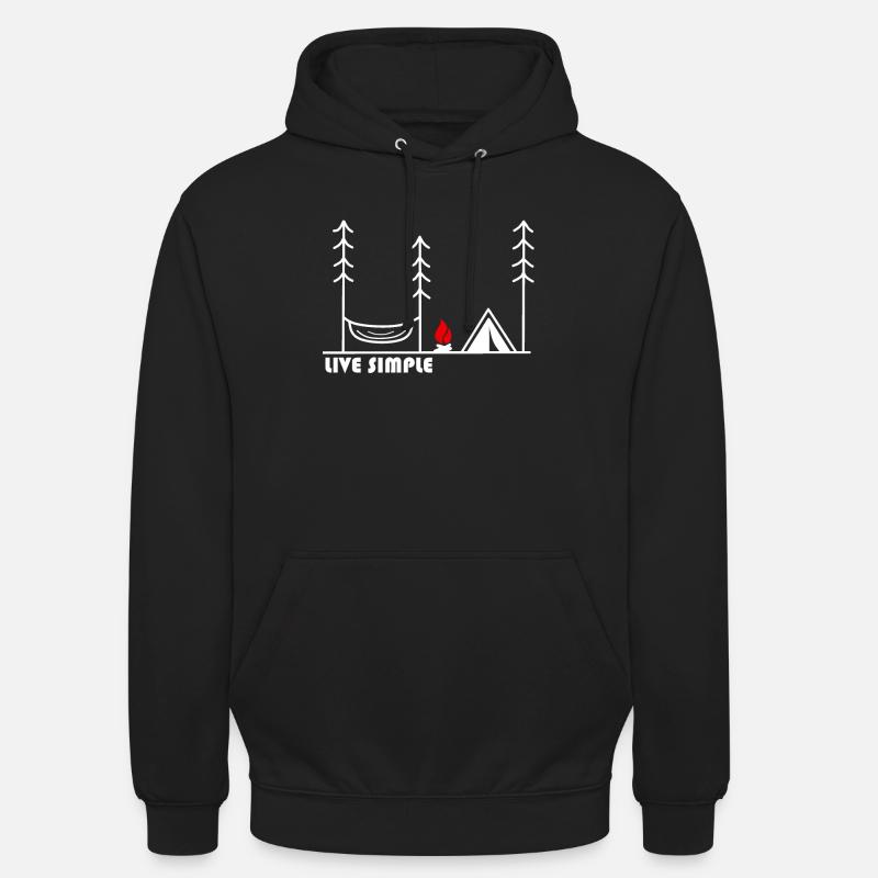 Live simple Camping Camper Geschenk - Unisex Hoodie - Schwarz