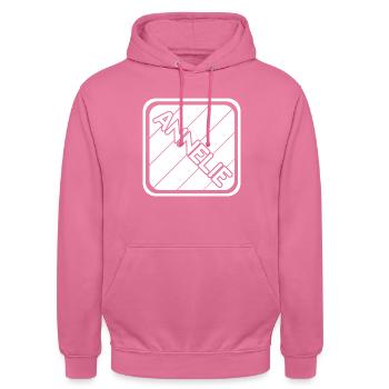 Annelie als Mädchenname - Unisex Hoodie - Pink - Vorne - Alina (178cm) & Michal (187cm)