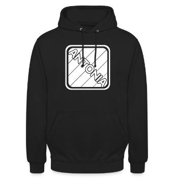 Antonia - Unisex Hoodie - Schwarz - Vorne - Alina (178cm) & Michal (187cm)