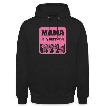 Muttertag 1995 - Unisex Hoodie - Schwarz - Vorne - Alina (178cm) & Michal (187cm)