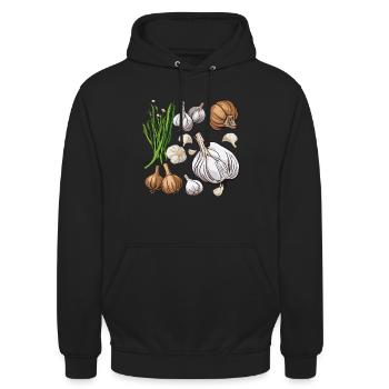Garlic Gift Gift Idea - Unisex Hoodie - black - Front - Alina (178cm) & Michal (187cm)