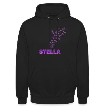 Spaßig Stella - Unisex Hoodie - Schwarz - Vorne - Alina (178cm) & Michal (187cm)