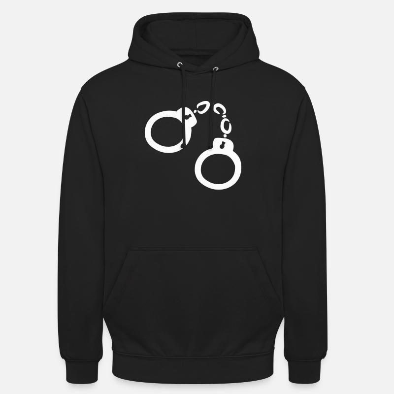 Menottes illustration vectorielle blanc - Sweat-shirt à capuche unisexe - noir