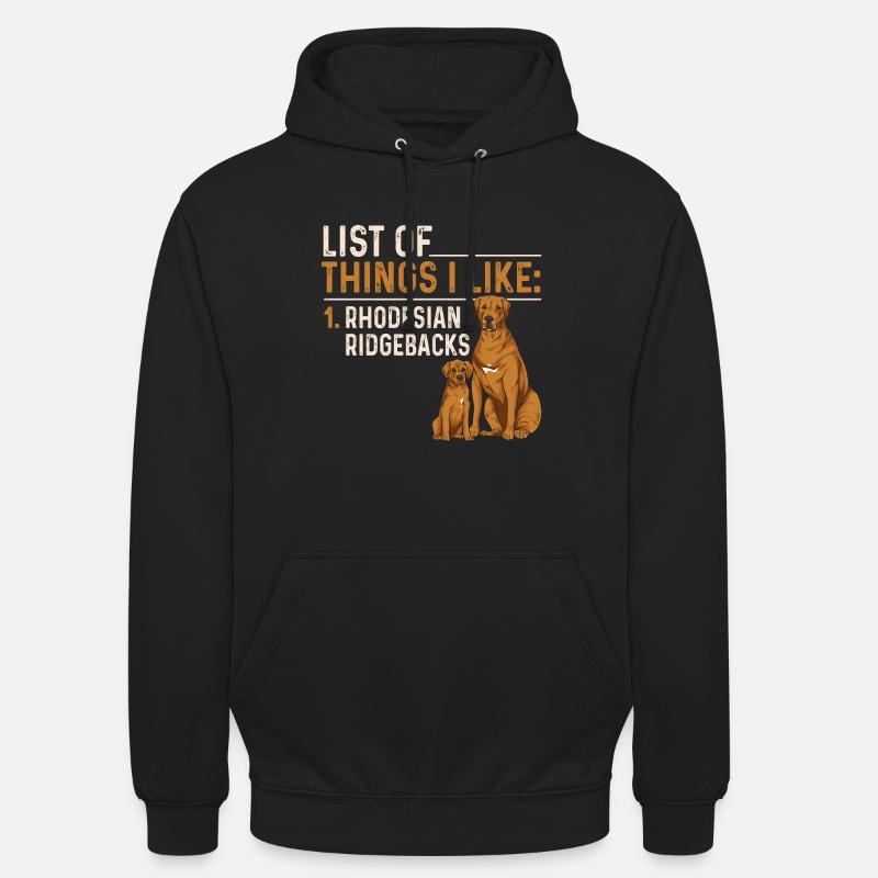 Chien Rhodesian Ridgeback - Sweat-shirt à capuche unisexe - noir