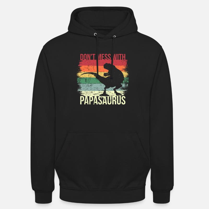 Papasaurus Rex - Sweat-shirt à capuche unisexe - noir