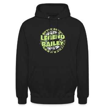 Legenden Bailey - Unisex Hoodie - Schwarz - Vorne - Alina (178cm) & Michal (187cm)