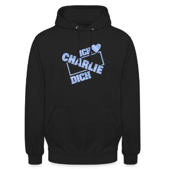 Liebespaar Charlie - Unisex Hoodie - Schwarz - Vorne - Alina (178cm) & Michal (187cm)
