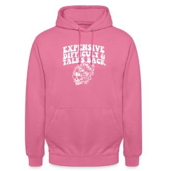 Expensive Difficult And Talks Back Skeleton Messy - Unisex Hoodie - Pink - Vorne - Alina (178cm) & Michal (187cm)