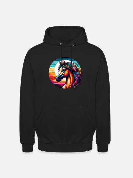 Art du cheval arabe - Sweat-shirt à capuche unisexe - noir