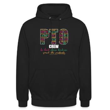 PTO Crew Parent Teacher Organization Team School - Unisex Hoodie - Schwarz - Vorne - Alina (178cm) & Michal (187cm)