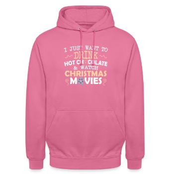 Cadeaux de Noël Noël - Sweat-shirt à capuche unisexe - rose - Devant - Alina (178cm) & Michal (187cm)