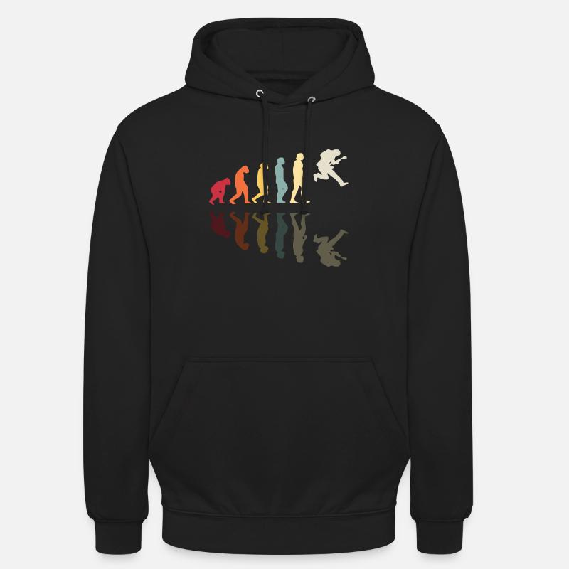 Human Evolution Band Guitare Retro Vintage Guitari - Sweat-shirt à capuche unisexe - noir